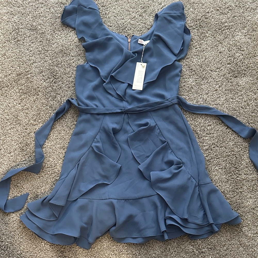 GB Girls Ruffled Blue Dress